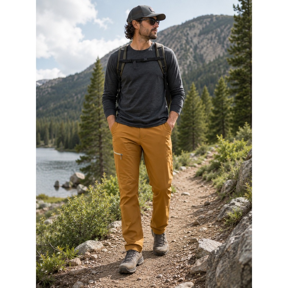 REI Co-op Trailmade Hiking Pants Men's 38x32 Brown UPF 50 Water Repellent